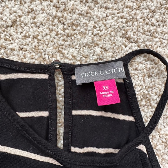 Vince Camuto Black and tan striped halter Maxi Dress - Picture 3 of 4